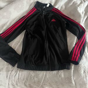 Women’s pink and black adidas track suit both are size medium view all pictures!